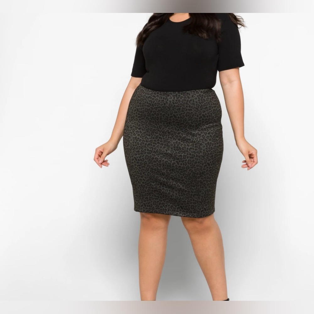 Liverpool Bia leopard print pencil skirt 16W